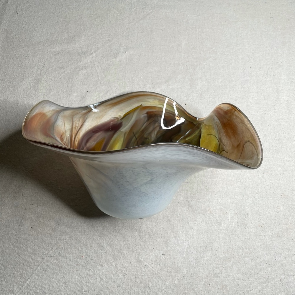 Fluted Blown Glass Centerpiece - Picture 2 of 9